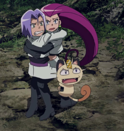 RocketTRIOlove's tweet photo. James on Jessie's lap like a child. My favorite fearhug ever ❤😂 #anipoke #rocketdan #teamrocket #コジロウ #ロケット団 #アニポケ #pokemon #pokémon #pokeani #teamrocketjames #rocketshipping #コジムサ https://t.co/91c1mlmLFM