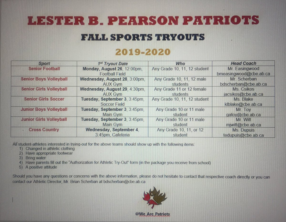 We_Are_Patriots's tweet photo. Welcome Back Patriots! 
Fall Athletics starts this week 🍁
We wish you a successful 2019-20 📚🏐🏃🏽🏈🤼‍♂️⚽️🏸🏀🏑🏉🏆#setgoals #fallcamps #letsgopatriots https://t.co/GuudDZWwaG