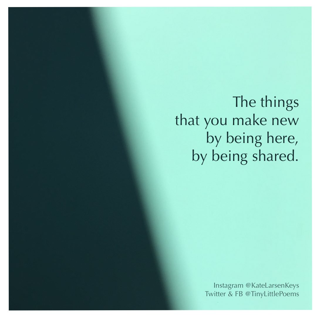 KateLarsenKeys's tweet photo. The things
that you make new
by being here,
by being shared.
#TinyLittlePoem #Poetry #AdelaidePoetry #StreetsOfAdelaide #mpy #vss https://t.co/NSE4AJtoR7