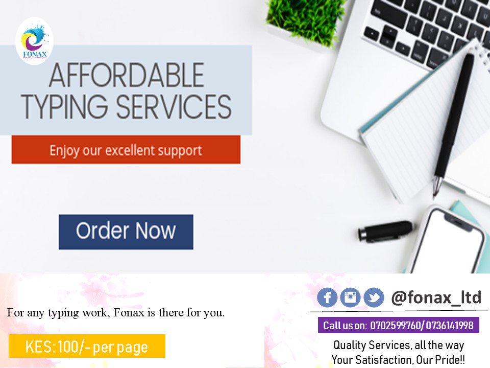 fonax_Ltd's tweet photo. We are located in Lunga Lunga Plaza, at lunga lunga Road.
#typingservices https://t.co/K6OIqtFrQb