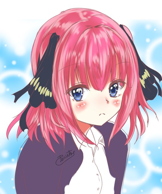peccatorさんがTwitterに投稿した中野二乃(五等分の花嫁)のイラスト。