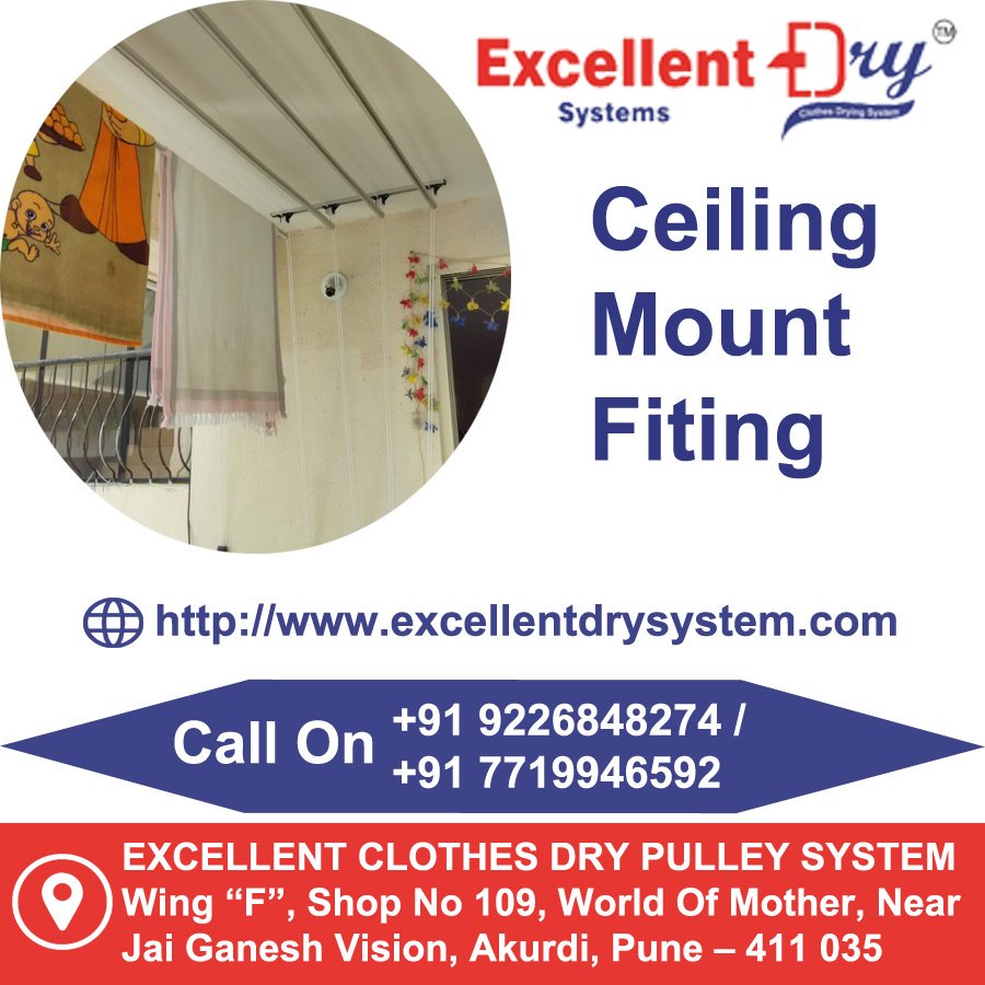 excellent_dry's tweet image. Excellent Clothes Drying Stands will Provides Ceiling Mount Fitting for drying your clothes.
Call us when you need...
#excellentdrysystem #CeilingMount #pune #pimprichinchwad #clothesdry #women #workingwoman 
visit our website excellentdrysystem.com
Call on:- 7719946592