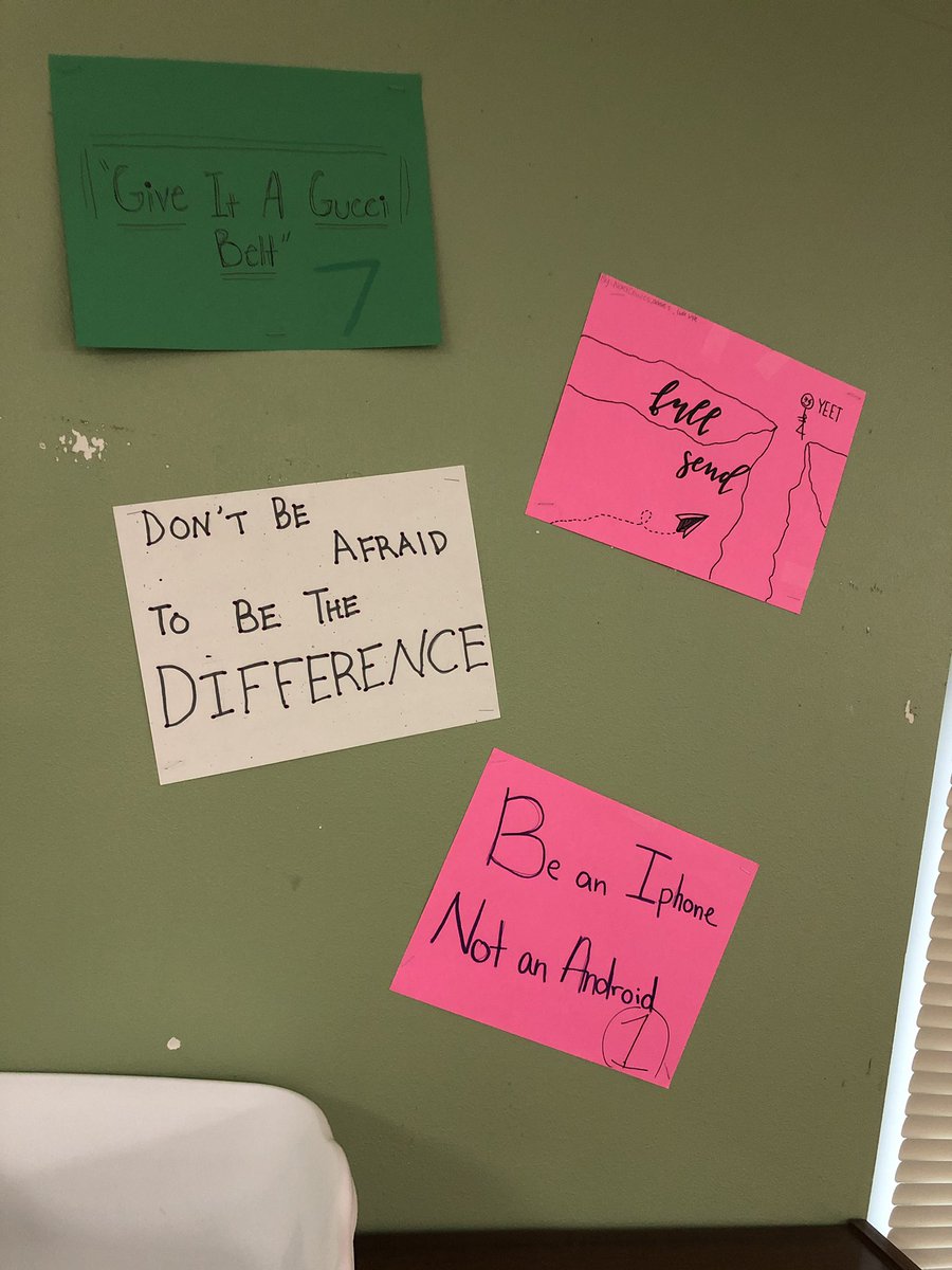 StrawBlondeTchr's tweet photo. My students #classmotto. Groups wrote mottos and then each class voted on their favorite. https://t.co/sixVA3V9Bd