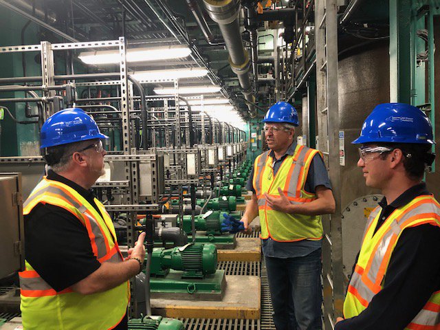 Check out these new pumps &amp; advanced dewatering centrifuges <a href="/NYPAenergy/">NY Power Authority</a> installed at the Hunts Point Wastewater Treatment Plant. We improved air quality &amp; reduced operating costs. Using 60% less electricity, avoiding 826 metric tons of GHG annually. #EnergEfficiency #NYPA #NYCDEP