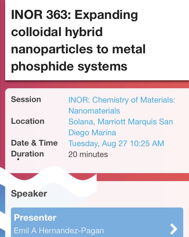 If you’re at #ACSSanDiego come by tomorrow (10:25am) to hear about the work I’ve been doing <a href="/psu_chemistry/">Penn State Chemistry</a> with <a href="/RaySchaak/">Ray Schaak</a> on hybrid nanoparticles