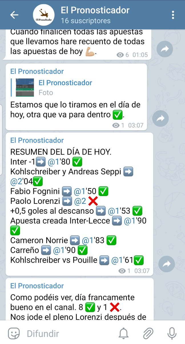 ElPronosticado4's tweet photo. Aquí os dejo lo que hemos hecho hoy en mi canal de telegram. INCREIBLE!!
8✅ y tan solo 1❌.
Si no te quieres ver cosas como estas 🔝, no dudes en pasarte por mi canal. Link en la descripción 💪🏼😜. https://t.co/8oTIDZIVG4