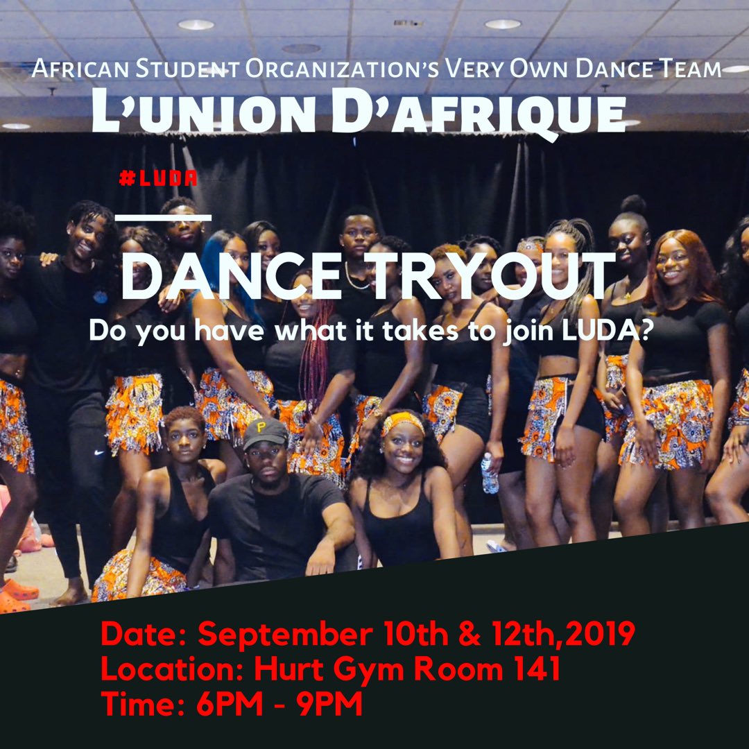 MorganStateASO's tweet photo. It’s time for ASO’s own, LUDA👯‍♀️🕺🏾(@LUnionDAfrique) 
Think you got what it takes⁉️
September 10 &amp; 12 📣
Come ready to SWEAT 😅
#MSU20 #MSU21 #MSU22 #MSU23 https://t.co/MXmAcmo1W7