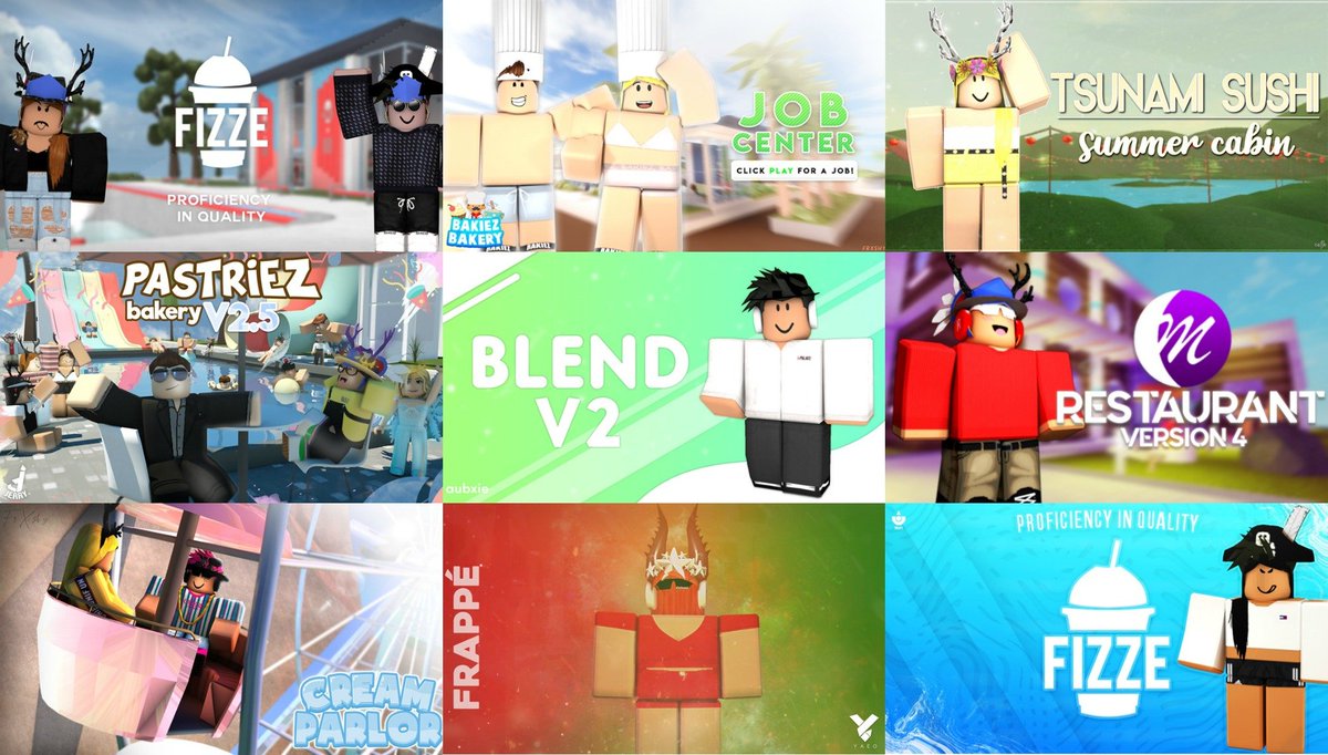 Lord Cowcow On Twitter I Will Never Understand Why Roblox Cafes Like To Use Thumbnails That Have These Random Characters Wearing Trendy Roblox Items While Having Nothing That Relates To Their Actual - name characters roblox
