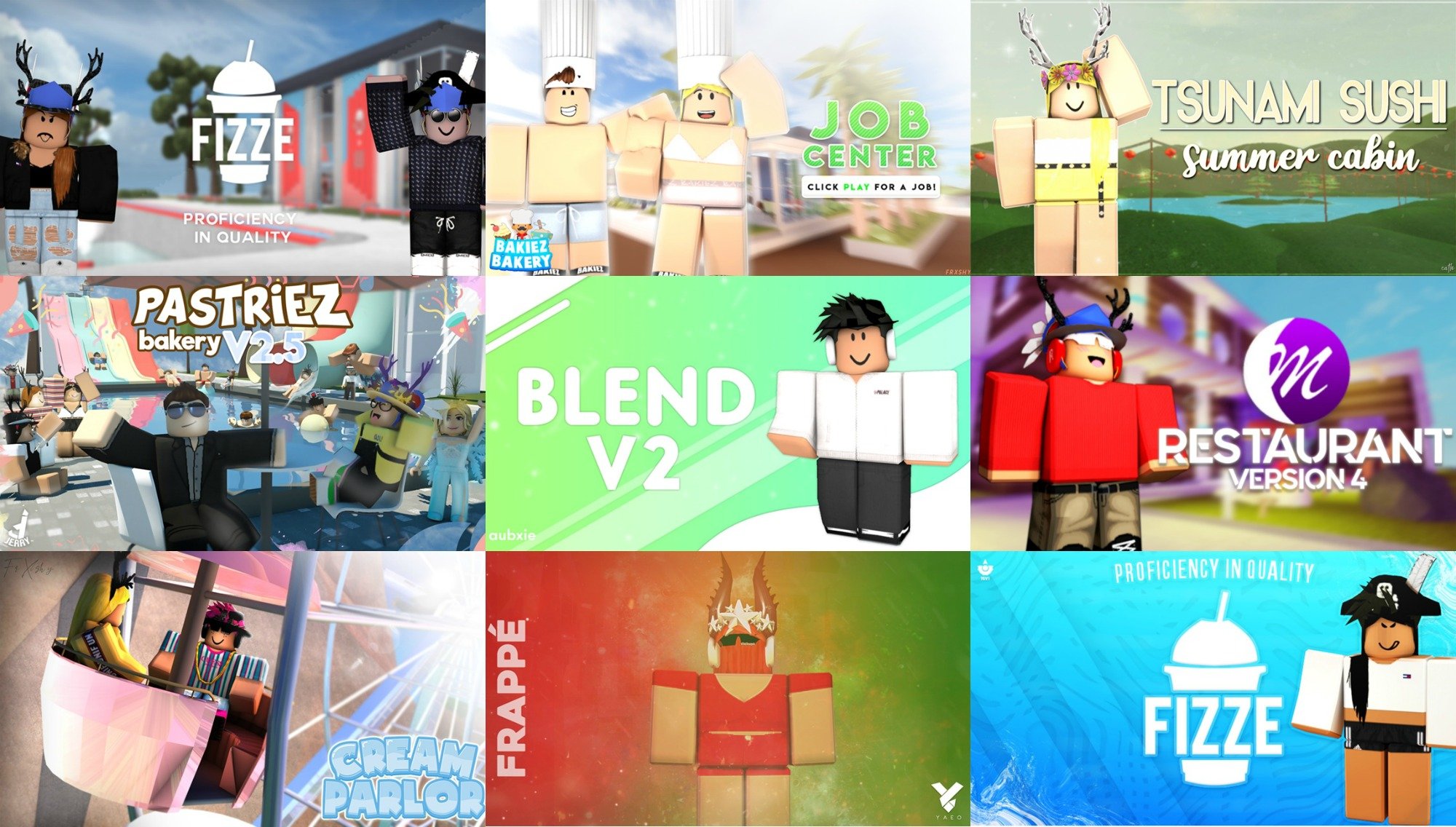 Lord Cowcow On Twitter I Will Never Understand Why Roblox Cafes Like To Use Thumbnails That Have These Random Characters Wearing Trendy Roblox Items While Having Nothing That Relates To Their Actual - roblox frappe discord link