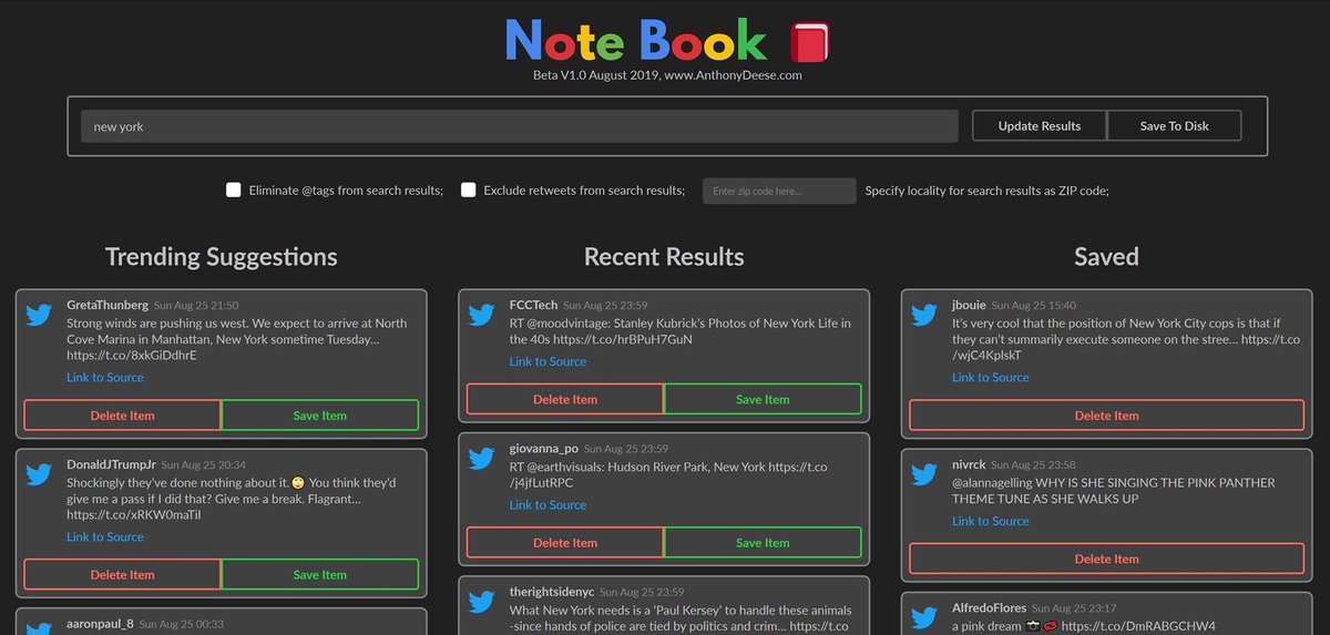 ProfessorDeese's tweet photo. Looking for people to help beta-test a Twitter-based tool I developed. Sample is available here: https://t.co/uuSHK731vW

The tool is designed for influencer/blogger-types that need to do advanced twitter searches and filter, organize, as well as save results for later reference. https://t.co/uCBEgryWbq