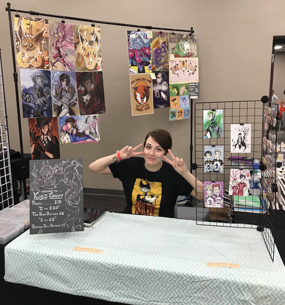GoodKojiArt's tweet photo. It’s kind of a late post, but a third successful table at #miraclecon! https://t.co/eV6wH0DU76