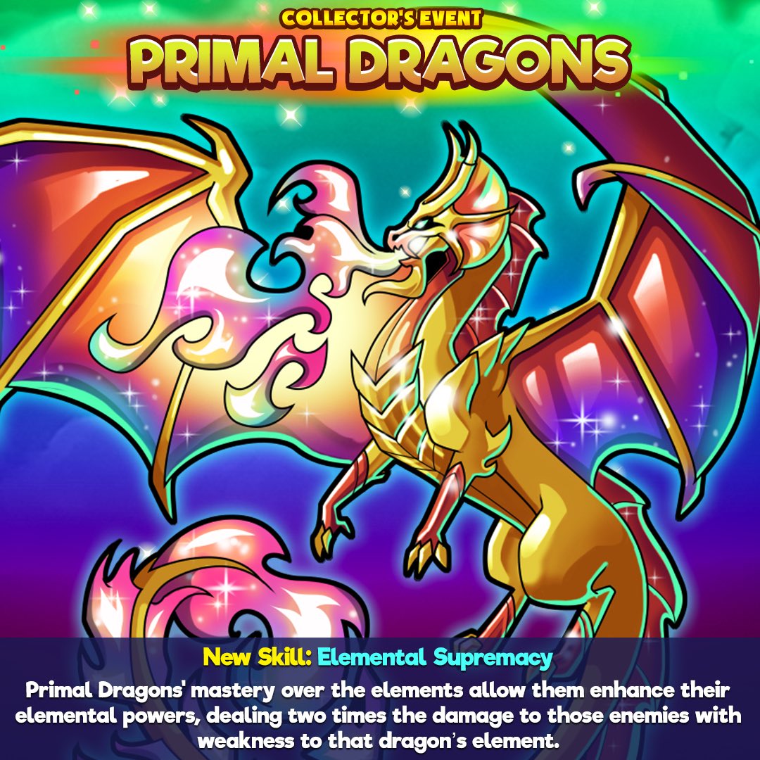 EverWingGame's tweet photo. Primal Dragons, the new collector’s event, is now live! 🎉🐉🎉 #everwing https://t.co/2ldN5lWFFI