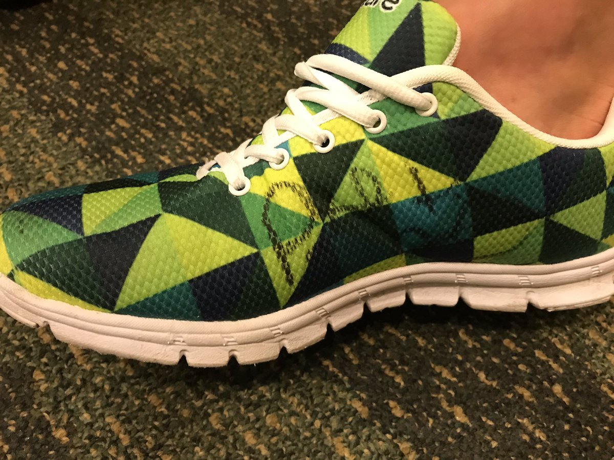 VMwareExplore's tweet photo. Check out the @VMware shoes we spotted at the @vmwarecode hackathon! Signed by @PGelsinger too 👀 https://t.co/GYbCg4gYFA