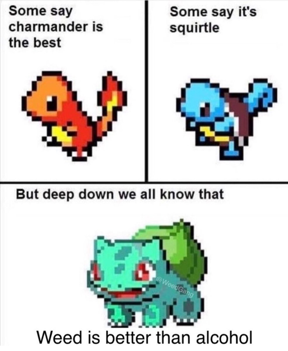 Weed > Alcohol

#cannabiscures #cannabis #kusharmy #smokeweed #dank #memes #weedhumor #weedgang