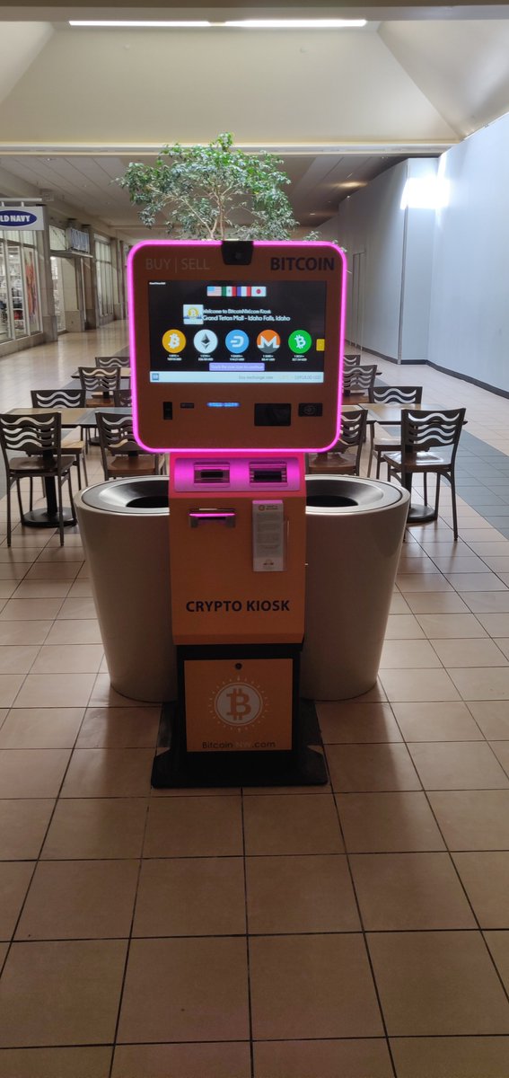 BitcoinNW's tweet photo. Installed another new @generalbytes
 #bitcoin machine at @GrandTetonMall 
in beautiful Idaho Falls, Idaho. Coins that can buy/sell: #BTC, #LTC, Buy: #ETH  #DASH, #XMR.  BitcoinNW will buy and sell your crypto - quick, safe and easy to use. https://t.co/erXfwkeRJE