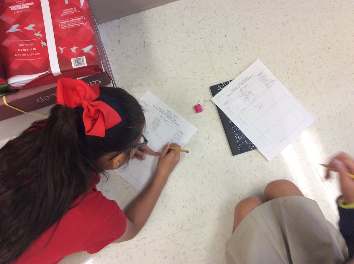 MrsSturner2's tweet photo. Students working hard on the addition and subtraction scavenger hunt. I loved hearing the math conversations about the different strategies to used to solve the problems.@CES_Cougars #ChooseGarlandISD https://t.co/4qstIuzlEP