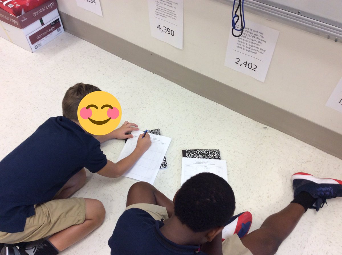 MrsSturner2's tweet photo. Students working hard on the addition and subtraction scavenger hunt. I loved hearing the math conversations about the different strategies to used to solve the problems.@CES_Cougars #ChooseGarlandISD https://t.co/4qstIuzlEP
