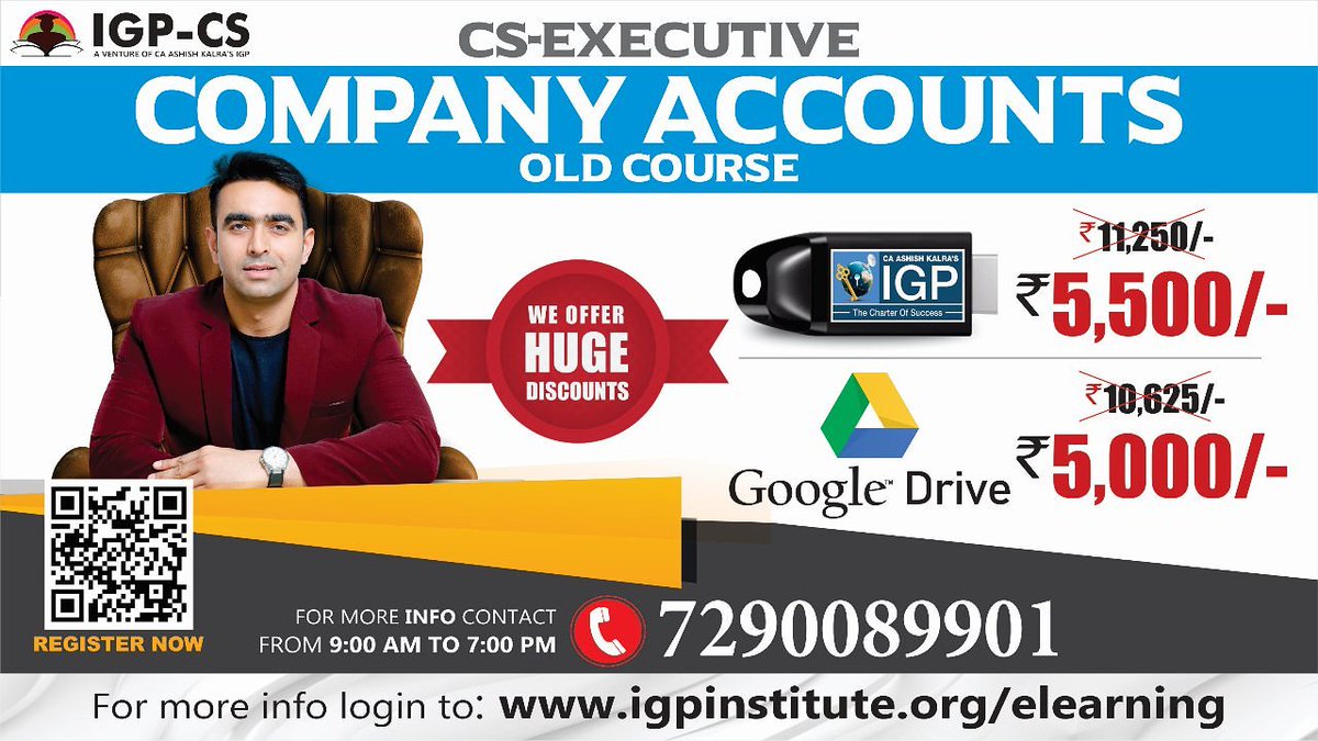 👉 Pendrive for #CS_Executive Students
#CompanyAccounts

Offering with HUGE DISCOUNTS 😃

Call Now : 7290089901, or
Visit : igpinstitute.org/elearning/

#IGPPendrive #Accounting #CostManagementAccounting #Auditing #CSStudents #IGP_CS #IGP #CAashishKalra #CA #CS #CMA #CAJitinTyagi