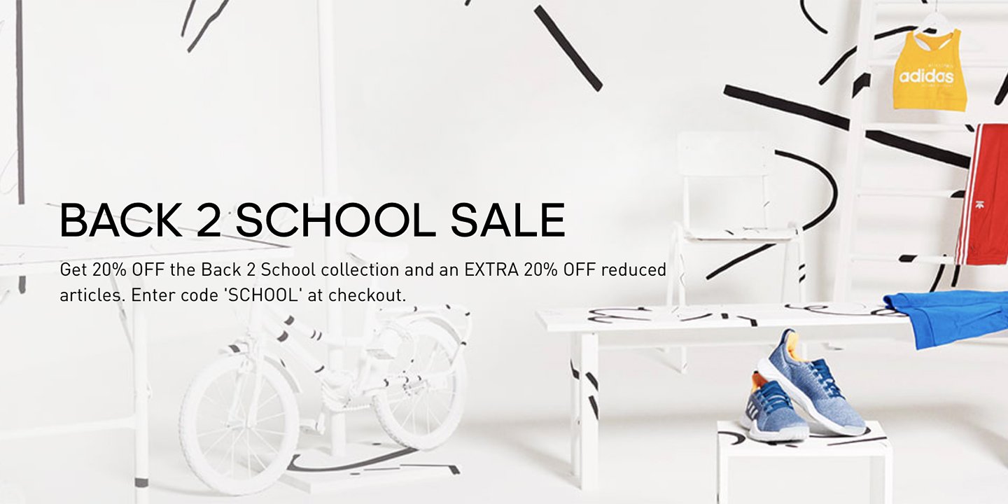 adidas alerts on Twitter: "Back to School Sale on #adidas UK Extra 20% off  select styles. Use code SCHOOL in cart. SHOP https://t.co/xZfJbuVJhA #ad  https://t.co/9LXdFeKgEe" / Twitter
