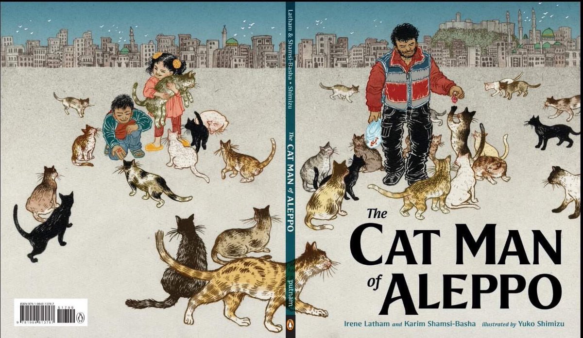 Proud to share the cover for THE CAT MAN OF ALEPPO, a picture book that tells the story of the House of Cats Ernesto! @arabinalabama, @Irene_Latham, @yukoart, & @penguinkids created a beautiful book. Preorder your copy before it hits shelves April 2020: bit.ly/TheCatManOfAle…