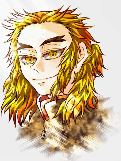 さとな🏮さんがTwitterに投稿した煉獄杏寿郎(鬼滅の刃)のイラスト。