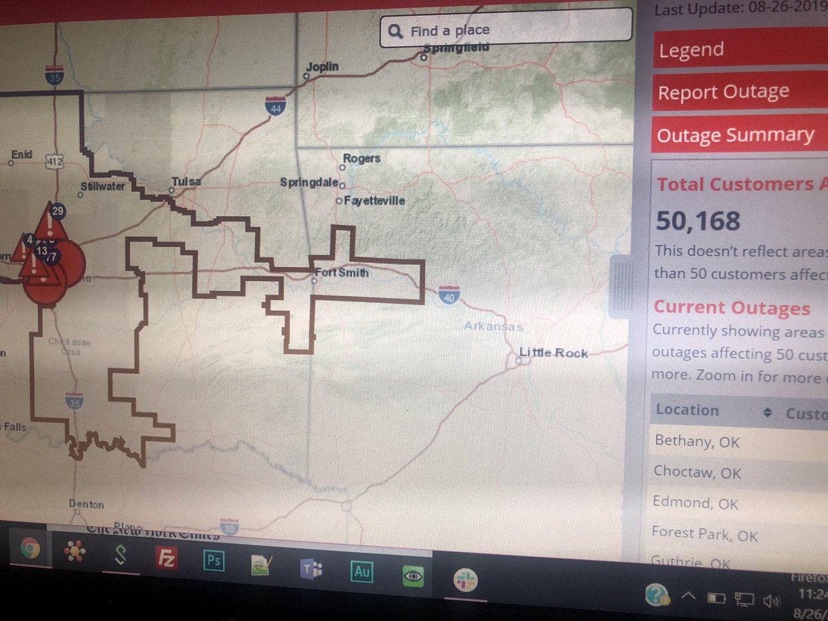 kfor's tweet image. Power outages rise after storm blows through metro @OGandE #kforalert @4WarnStormTeam