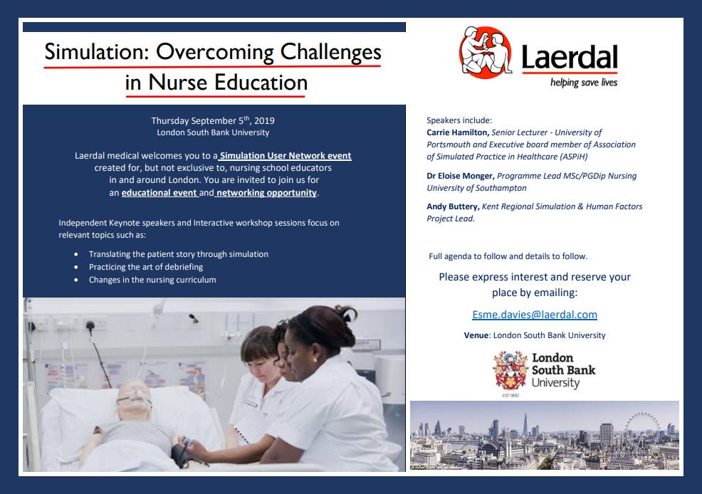 bnuodp's tweet image. Our friends over at @Laerdal_UK are hosting a networking event for those who conduct simulations. Check out the poster below. 

--

#healthcare #simulation #laerdal