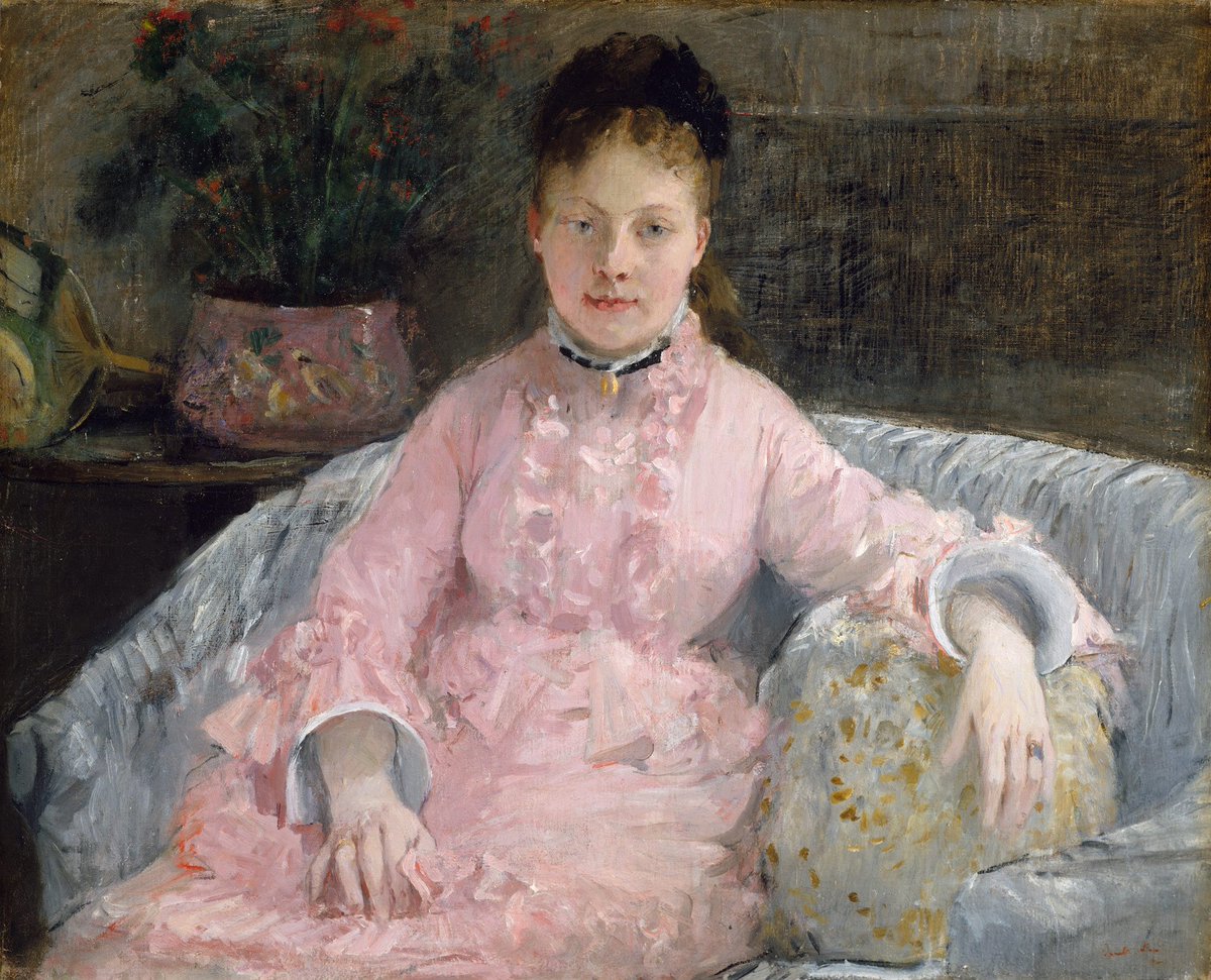 Berthe Morisot ( 1841–1895 )

The Pink Dress (Albertie-Marguerite Carré, later Madame Ferdinand-Henri Himmes, 1854–1935), c.1870.

#impressionism #LesTroisGrandesDames