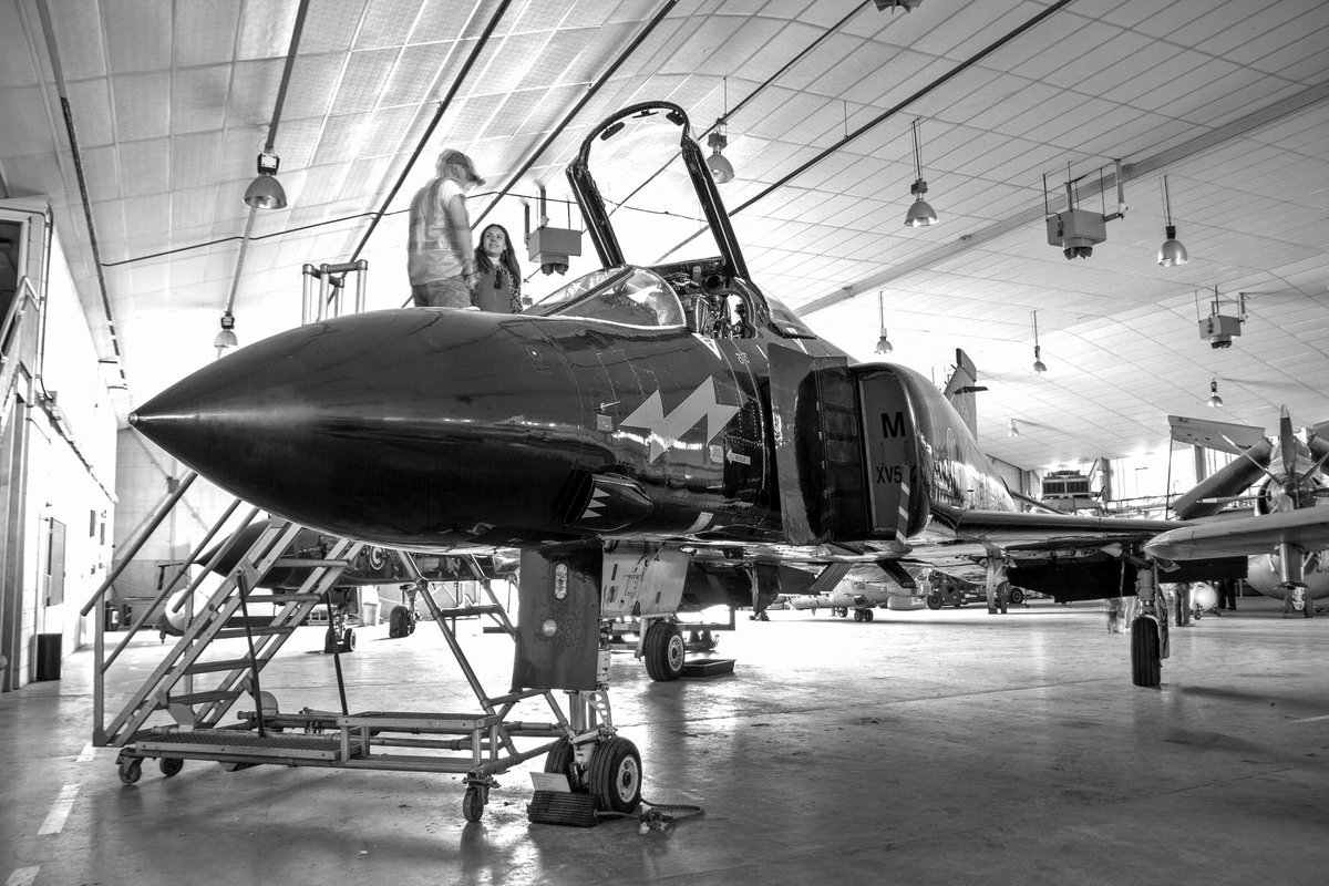 GbhvfRon's tweet photo. @SouthWalesAG @eu06pkp @StemmeAG I love when #aviationphotography comes in #blackandwhite. What do you think?  #2AcIn1 #GravityOutsmarted #avgeeks  #Horizons2019 #Hangar  #AboveItAll Black &amp; white from colour original. F-4 Phantom at SWAM. Picture by Ron Smith https://t.co/d4O7TWClSd