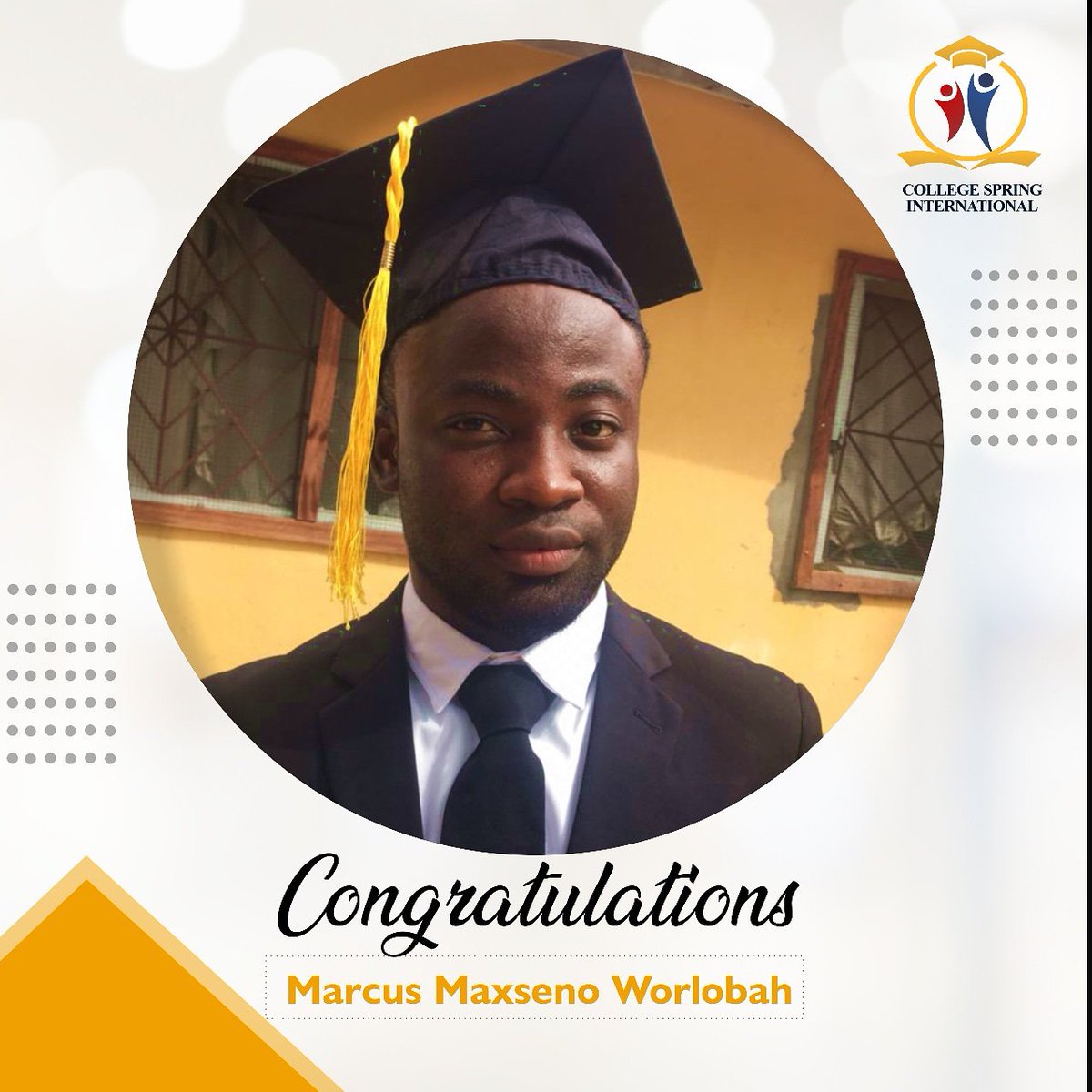 CollegeSpringIn's tweet photo. Congratulations to our very own, Marcus! We're so proud of you. All the best for the future!

#CollegeSpringInternational  #BetterStrive4College. https://t.co/CvbZtkqDws