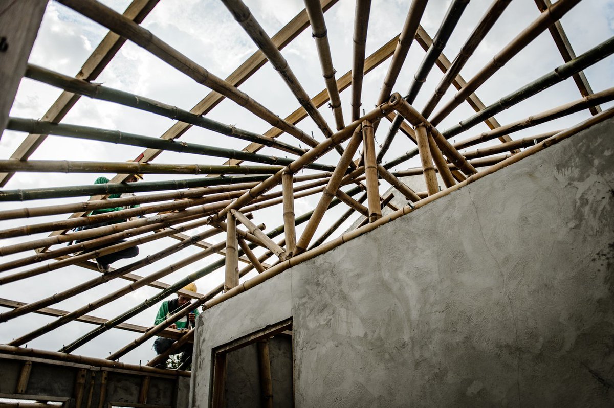 HiltiFoundation's tweet photo. Bamboo engineering at its best. @Hiltigroup @Habitat_AP @HabitatPhils #BaseBahay joing forces in reviewing our bamboo technology: more affordable, more durable, more ecological, easier to build for 10’000 houses in #Negros #Philippines . #Engineering #SocialImpact #Sustainability https://t.co/GyHvFTtY4t
