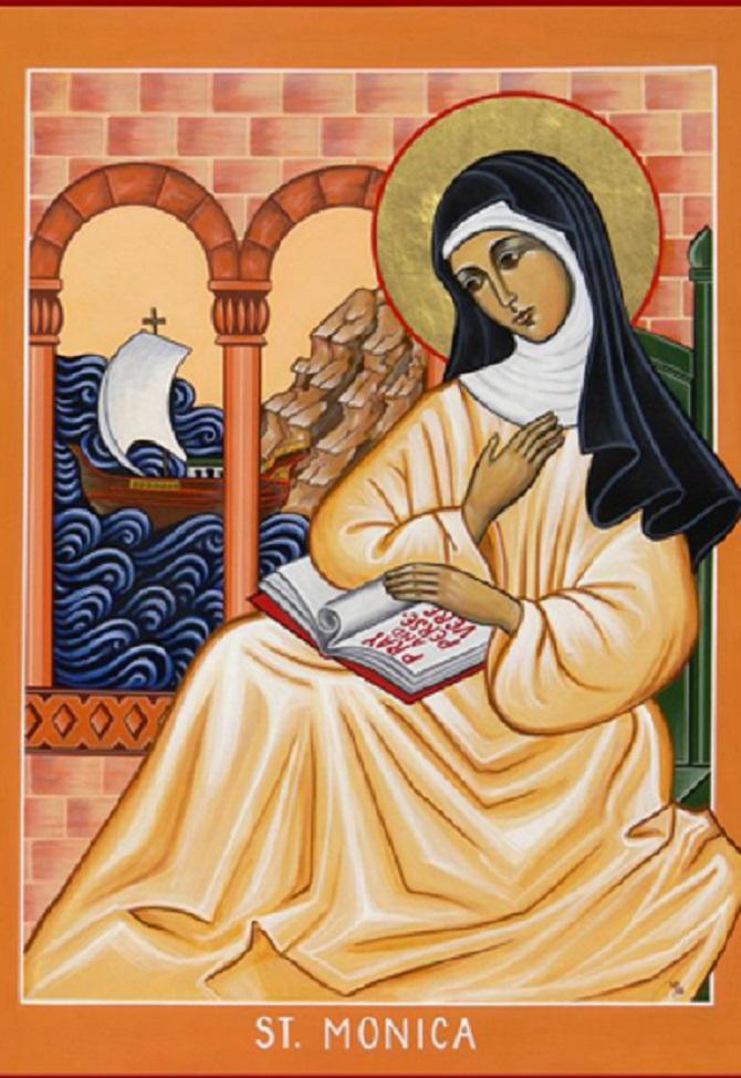 AssomptionEu's tweet photo. Nous rappelons aujourd’hui, 27 août, la mémoire de sainte #Monique (332-388). En images, une icône écrite par Marice Satiola (Australie) et trois photos de la sépulture de sainte Monique à l'intérieur de la Basilique Sant'Agostino in Campo Marzio à Rome https://t.co/deQHZrhdsK