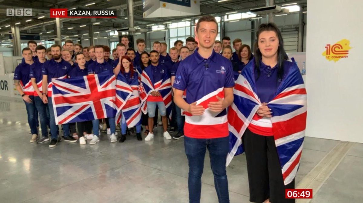worldskillsuk's tweet image. Did everyone see #TeamUK on BBC Breakfast with @stephbreakfast? It's now live on iplayer if you missed it bbc.in/341aANp (47 mins &amp;amp; 1hr 52 mins). The team will appear at the opening ceremony tonight at 5pm (Showcase TV - Sky 192, Freesat 161) and we're 🤞🥇. RT pls!