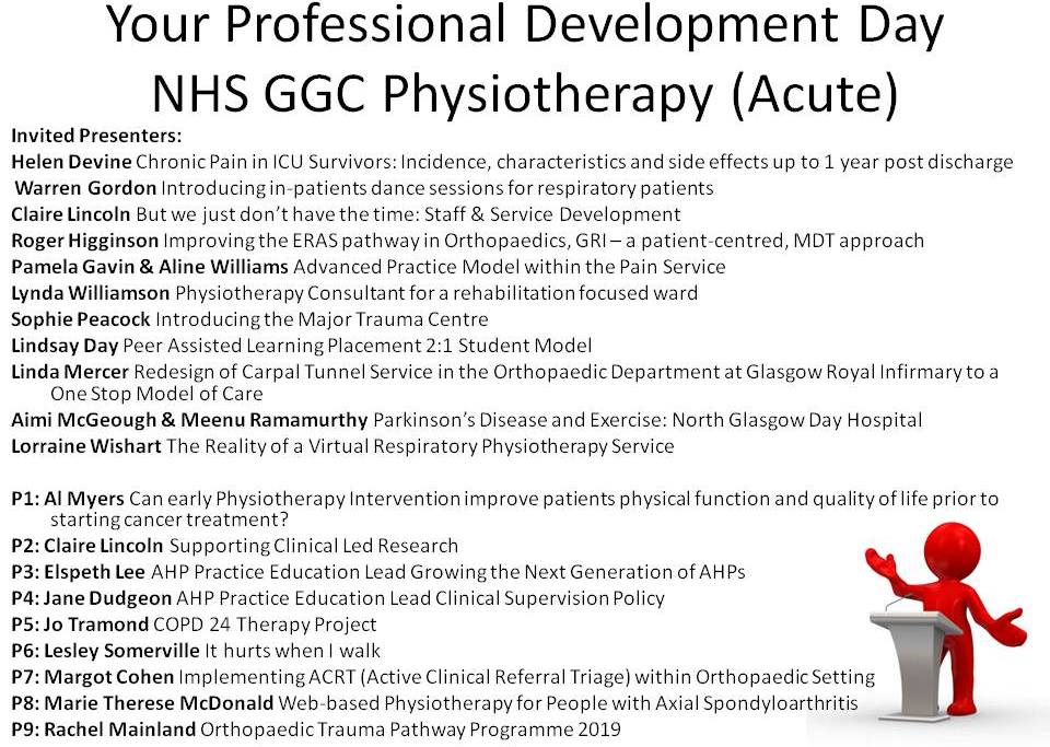 DrJulietHarvey's tweet photo. Dear #GGCPhysios, have you registered to attend ourAcute Physiotherapy Service Professional Development Day?
#ExcitingLineUp: @TheReinvention1 @ClaireCraig_PT @sittonomy @SBtweetsOT @hdevine161 @WarrenGordon6 @clincSCIphysio @AlineWilliams2 @SophieRPeacock @Aimi_physio 🗓️19thSept https://t.co/a3i6flPA0x