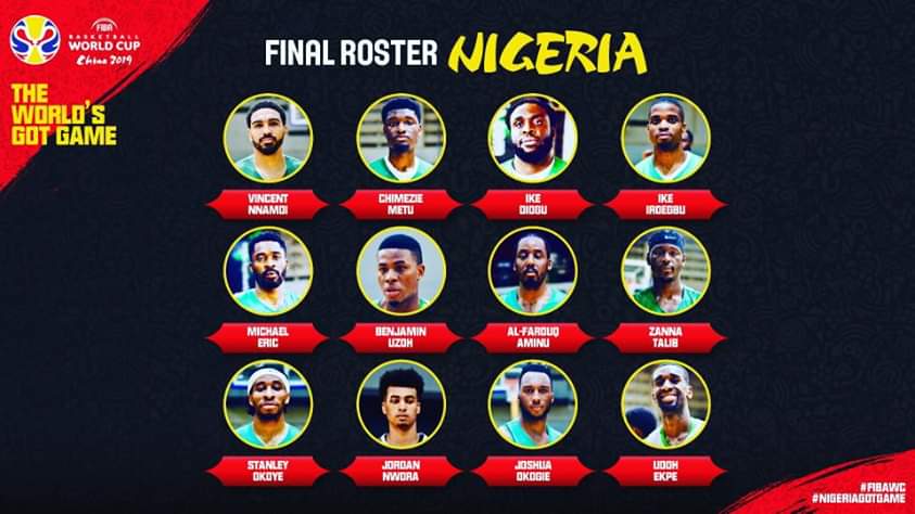 NigeriansinNBA's tweet photo. @alexnwora finally picks 12 D'Tigers for FIBA World Cup in China

Vincent Nnamdi
@Chimezie_Metu 
Ike Diogu
Ike Iroegbu
Michael Eric
Benjamin Uzoh
@farouq1
Zanna Talib
@StanOkoye_
@JordanNwora
@CallMe_NonStop
@EkpeUdoh 

I am super pleased😊 https://t.co/bg2Fu0utMt