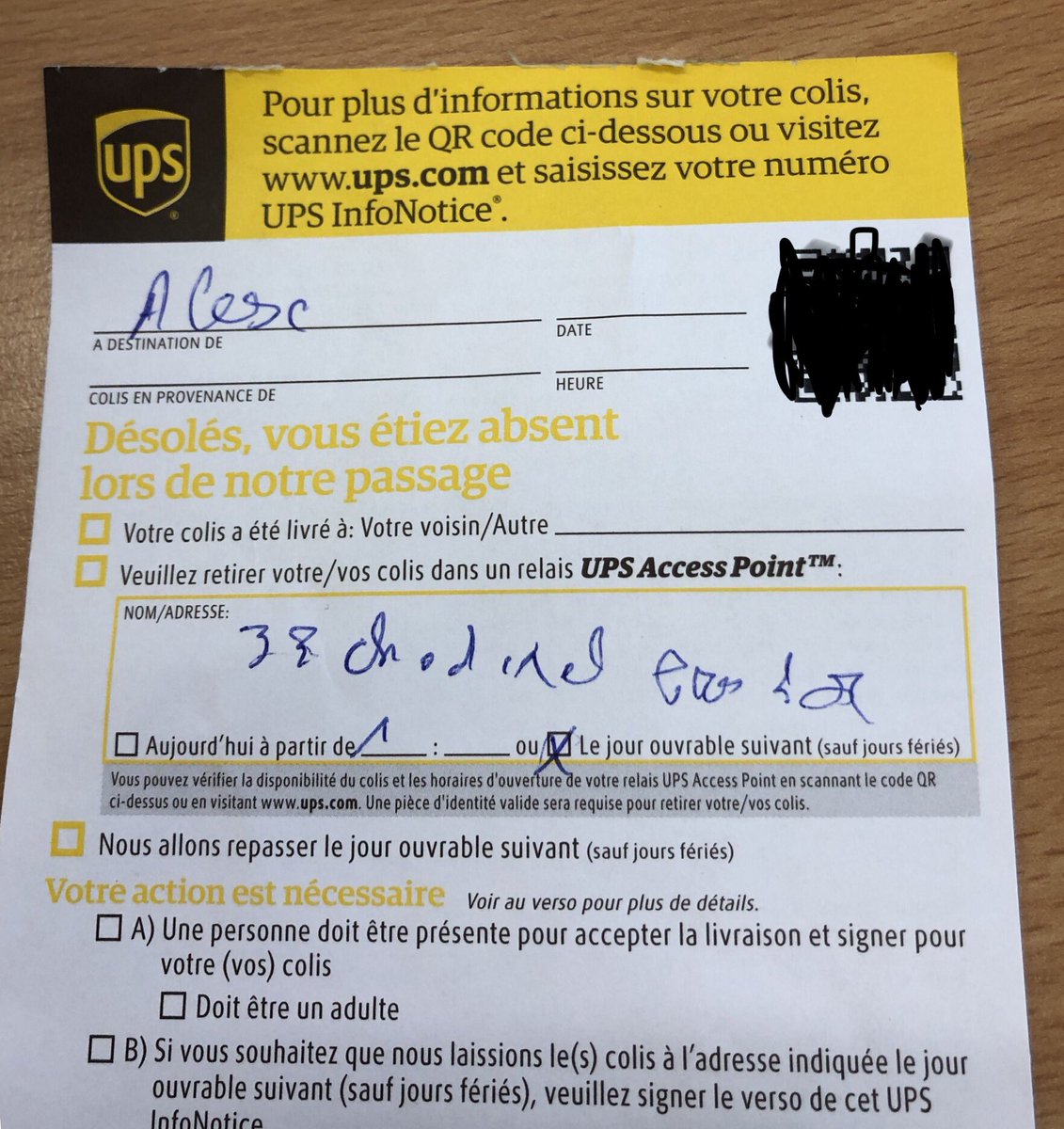pacey8heures's tweet photo. Merci @ups_belgium pour cette information très claire sur l’adresse où je dois retirer mon colis. https://t.co/xwXmPo4v7X