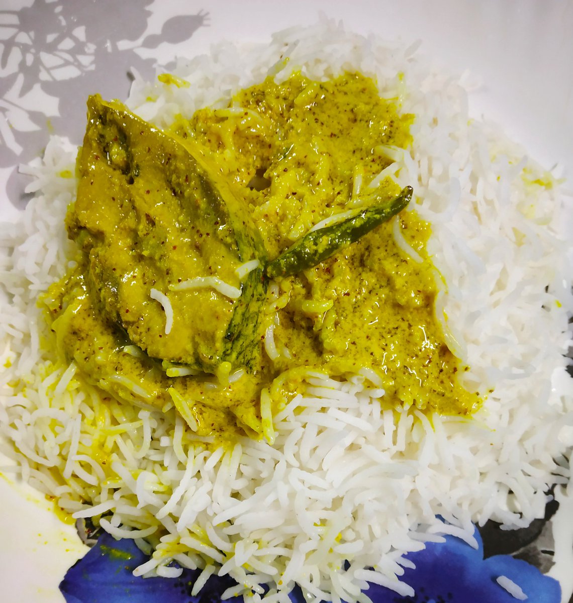 106. Last Night Dinner at Home. Plain Basmati Rice & Bhapa Ilish!! Prepared by Wife.