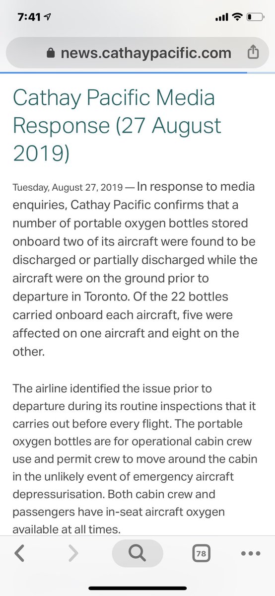 EOSioAustralia's tweet photo. This is very serious, Cathay Pacific officially admitted its oxygen equipment was sabotaged. I strongly recommended to avoid taking Cathay pacific flights @JoshuaPotash @BenjaminNorton @AJEnglish https://t.co/Due0cx1VBQ
