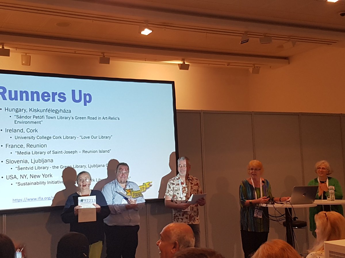 susannetrettha1's tweet image. Petra Hauke is presenting the Runners Up for the IFLA Green Library Award #greenlibrary #wlic2019 @iflawlic