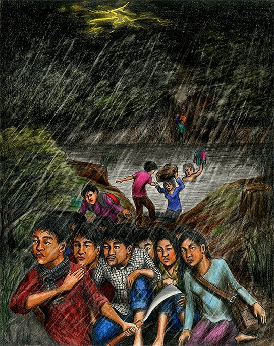 "We waded through water up to our necks, and lifted the children who couldn’t reach the surface. Some had suitcases, but no one had passports or documents. I had nothing but the clothes on my back."
PRUM VANNAK ANAN, The Dead Eye and the Deep Blue Sea
 #DeadEyeDeepBlueSea