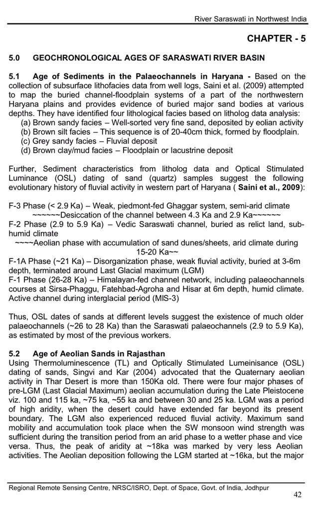 2/n As a starting point one needs to understand literature of civilisation to know who they are & where they are from. The latest researches about “River Saraswati” had begun drying around 24ka. Ref: Bhadra (2014). You may read full paper here  https://www.academia.edu/9339359/River_Saraswati_in_Northwest_India_CHAPTER_-1