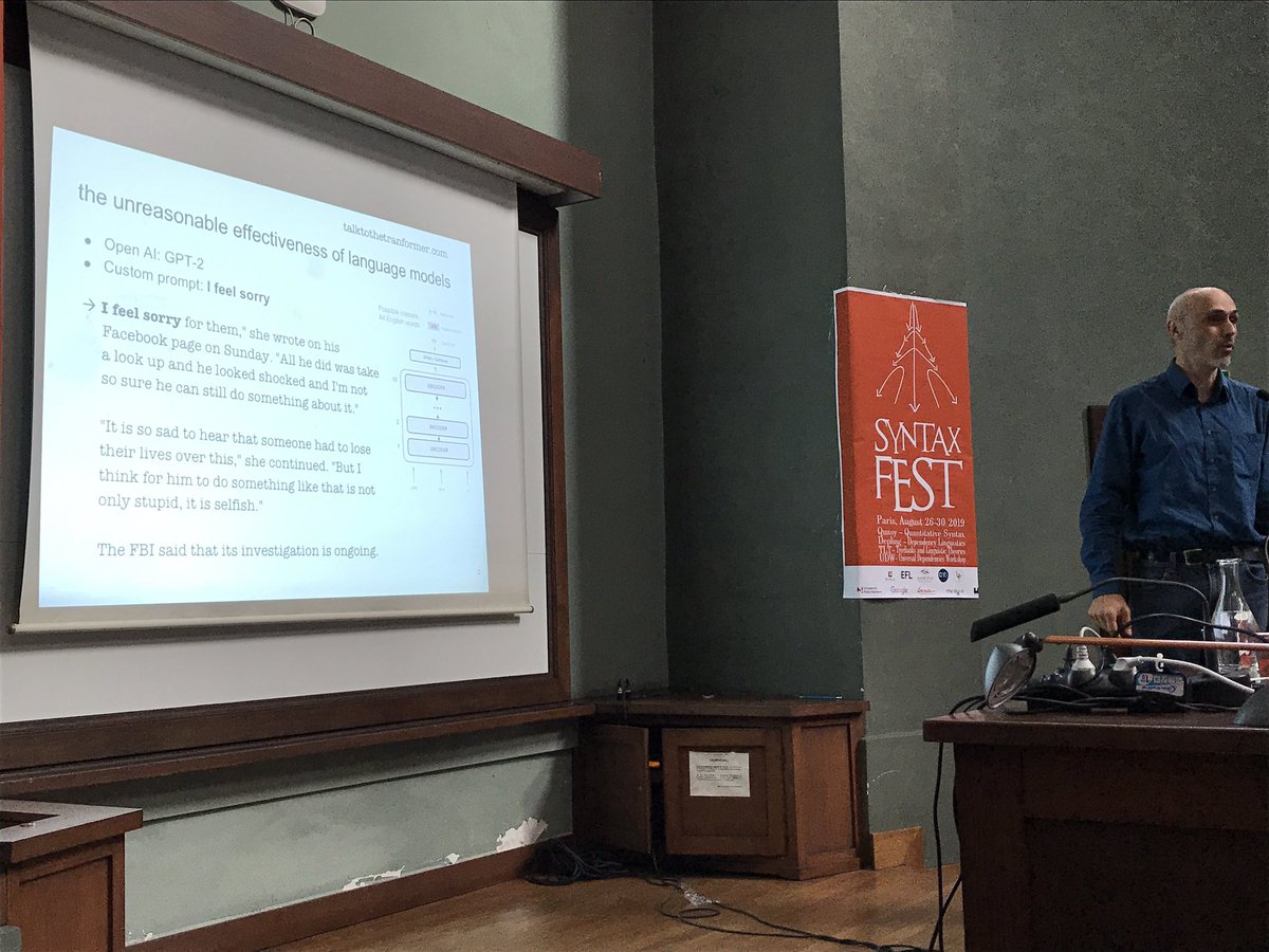 zehavoc's tweet image. Yeah, here we go again, welcoming Pr. Emmanuel Dupoux on the #Depling invited talk at the #SyntaxFest2019