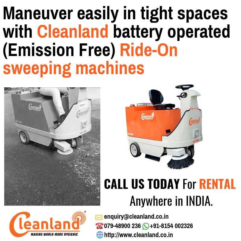 cleanlandindia's tweet photo. Maneuver easily in tight spaces with @cleanlandindia battery operated (Emission Free) Ride-On sweeping machines.
Call today on 079-48900 236 / 08154002326 or visit https://t.co/q1GPVBpf3y
#sweepingmachine #roadcleaningmachine #batteryoperatedsweepingmachine https://t.co/JcFsWqydR1