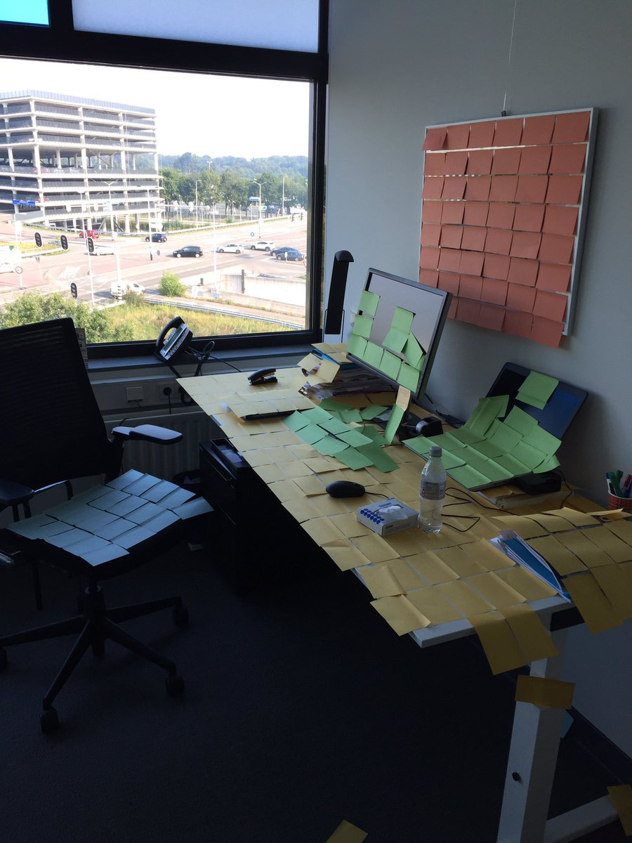 jpvantintelen's tweet photo. This is what a 4 months’ visit to Australia and jetlag does to my PhD student @lmvdnheuvel (in close collaboration with @Fvlint). This is how my office looks like. Look forward to the moment of sweet revenge https://t.co/N7PjDmpeuk