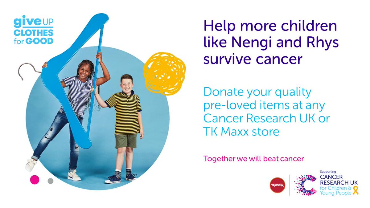 We've partnered with <a href="/TKMaxx_UK/">TK Maxx</a> to raise funds for children and young people facing cancer. #GiveUpClothesForGood by dropping your donations off in store or at TK Maxx. #GUCFG tkmaxx.com/uk/en/give-up-…