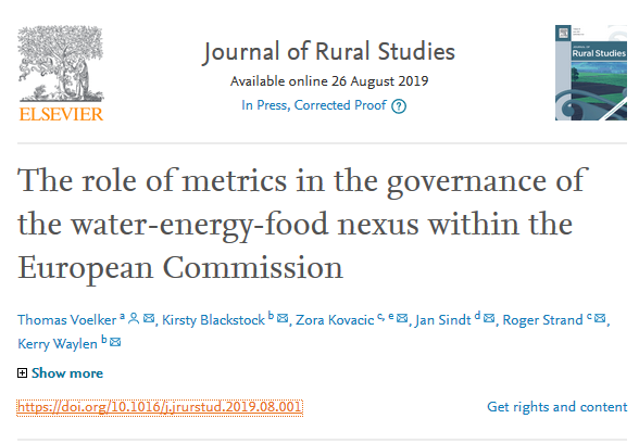 Our new <a href="/MAGIC_NEXUS/">MAGIC Nexus</a> paper on governing the water-energy-food nexus points out that challenges are not (just) about information deficits, but about institutional structures &amp; cultures.
doi.org/10.1016/j.jrur… 
#nexus #sustainability #policy #sciencepolicy
#openaccess coming soon