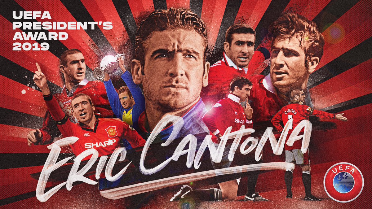 Arise, King Eric 👑 Eric Cantona will be the recipient of the 2019 UEFA President’s Award, in recognition of a magnificent playing career and a commitment to social causes like @CommonGoalOrg 🤴🏻 Read more 👉 uefa.com/insideuefa/new…