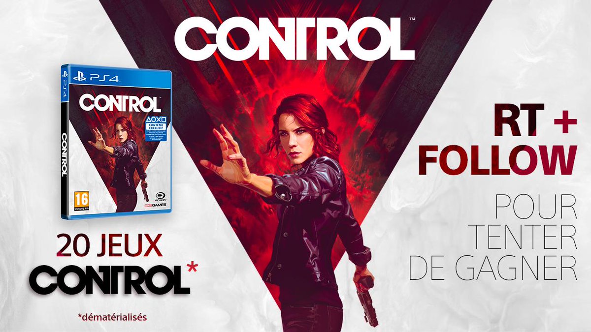 PlayStationFR's tweet image. 🎁CONCOURS CONTROL 🖐
RT + FOLLOW pour tenter de gagner 20 jeux #Control sur PS4 !
TAS le 3/09 👉 po.st/Rx
Bonne chance 🍀