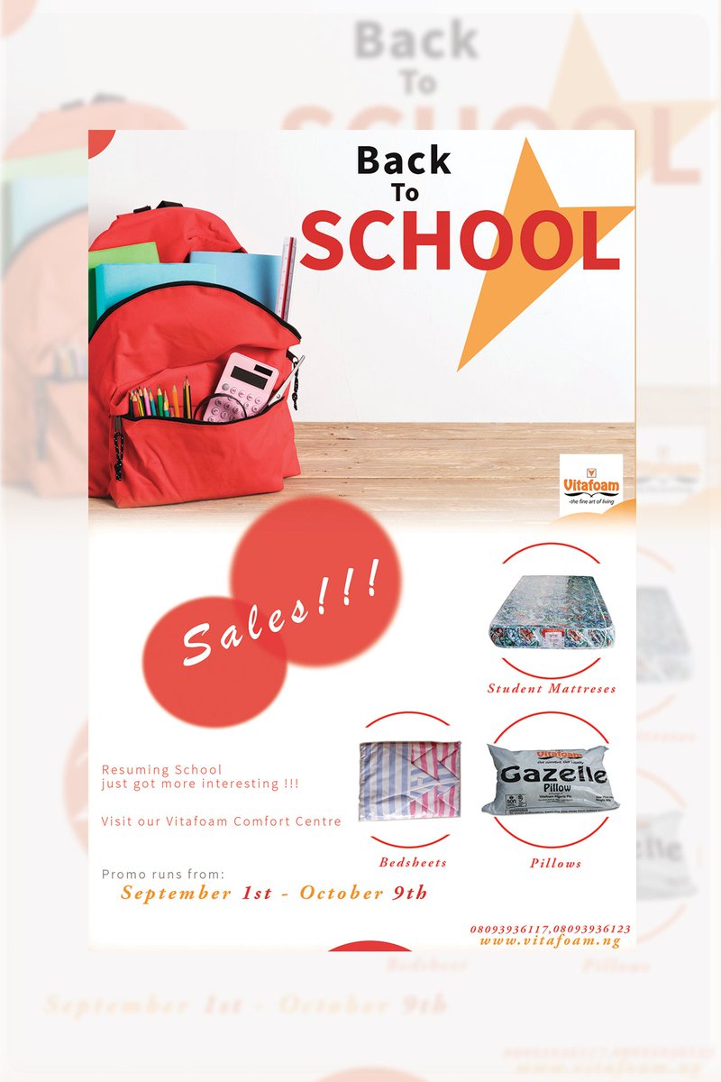 Don't get all worked up or burdened, on the next place to look out for those #beddings for the kids as they plan their return to school soon.

We have all you need... 08093936147, at Vitafoam Comfort centre.

Vitafoam.ng