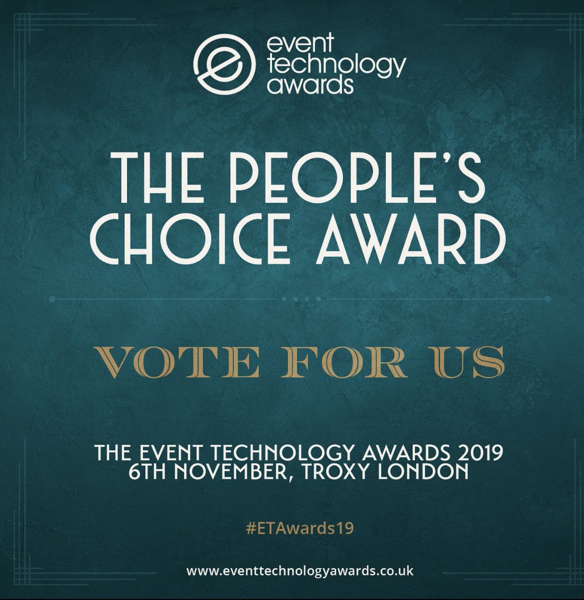 coynes's tweet photo. The @VisitbyGES team are excited to be nominated for the People’s Choice Award at the Event Tech Awards 2019!
Please vote for us as your Favourite Event Technology Supplier here! - https://t.co/RAbsZdvch6
#ETAwards19 #ETL19 #EventProfs #Eventtech #VisitbyGES https://t.co/JWDwStuLlQ